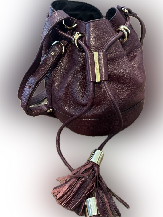 See By Chloe Handbags - See by Chloe - Vicki Plum Leather Drawstring Bucket Bag with Tassels